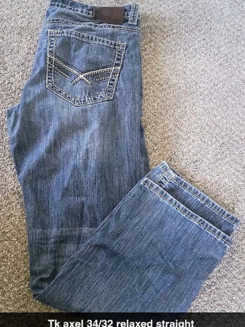 TK Axel Men's Relaxed Straight Jeans 34x32 Medium Wash